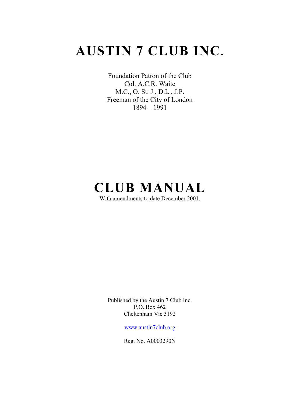Austin 7 Club Manual.Pdf