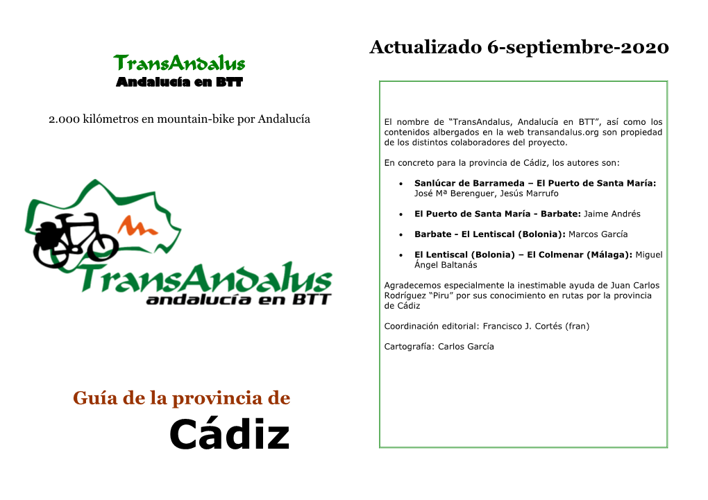 Guía De La Ruta Transandalus Andalucía En