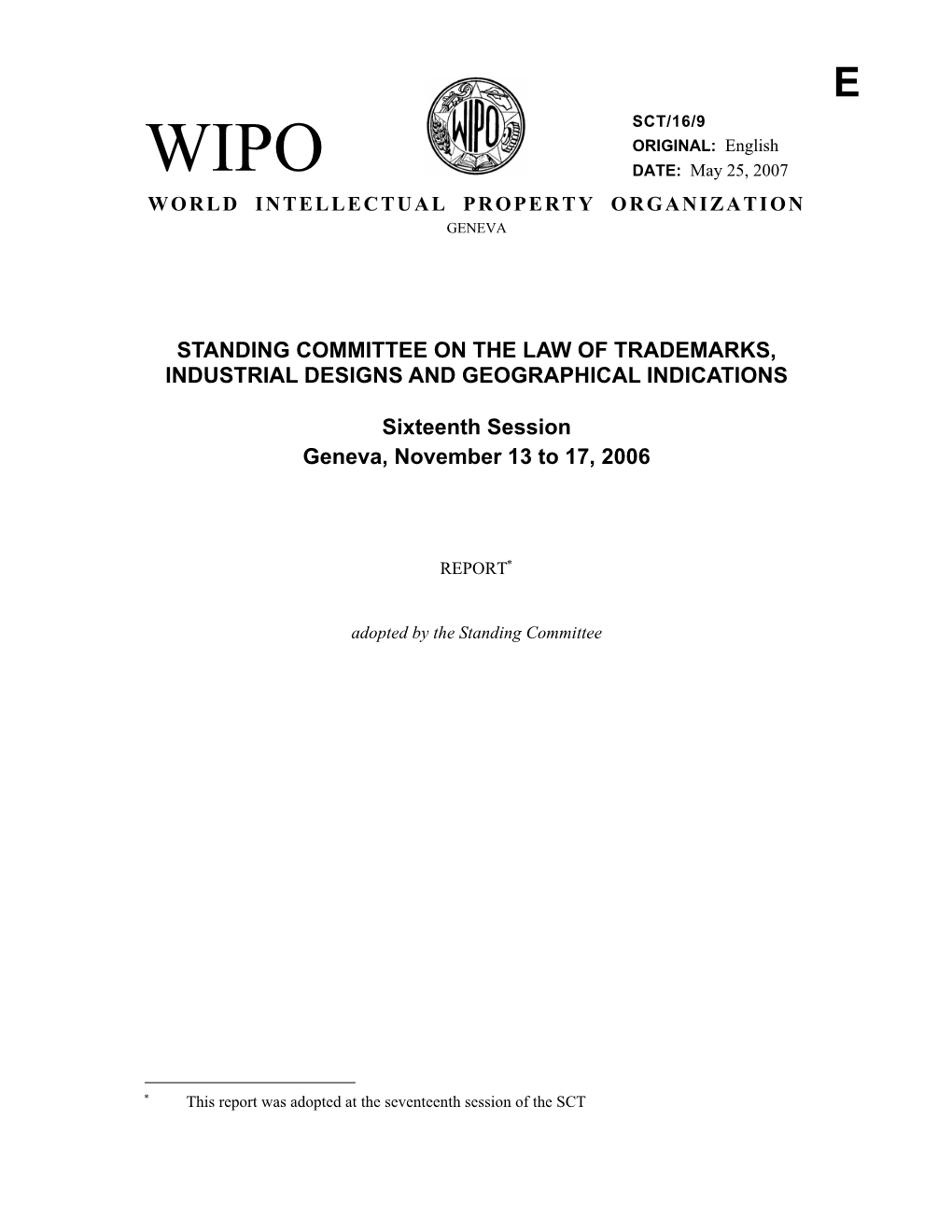 Standing Committee on the Law of Trademarks, Industrial Designs and Geographical Indications