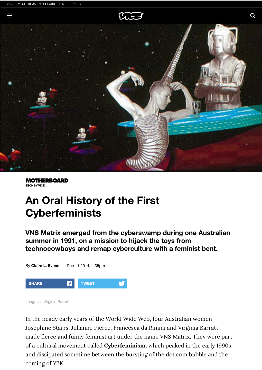 An Oral History of the First Cyberfeminists