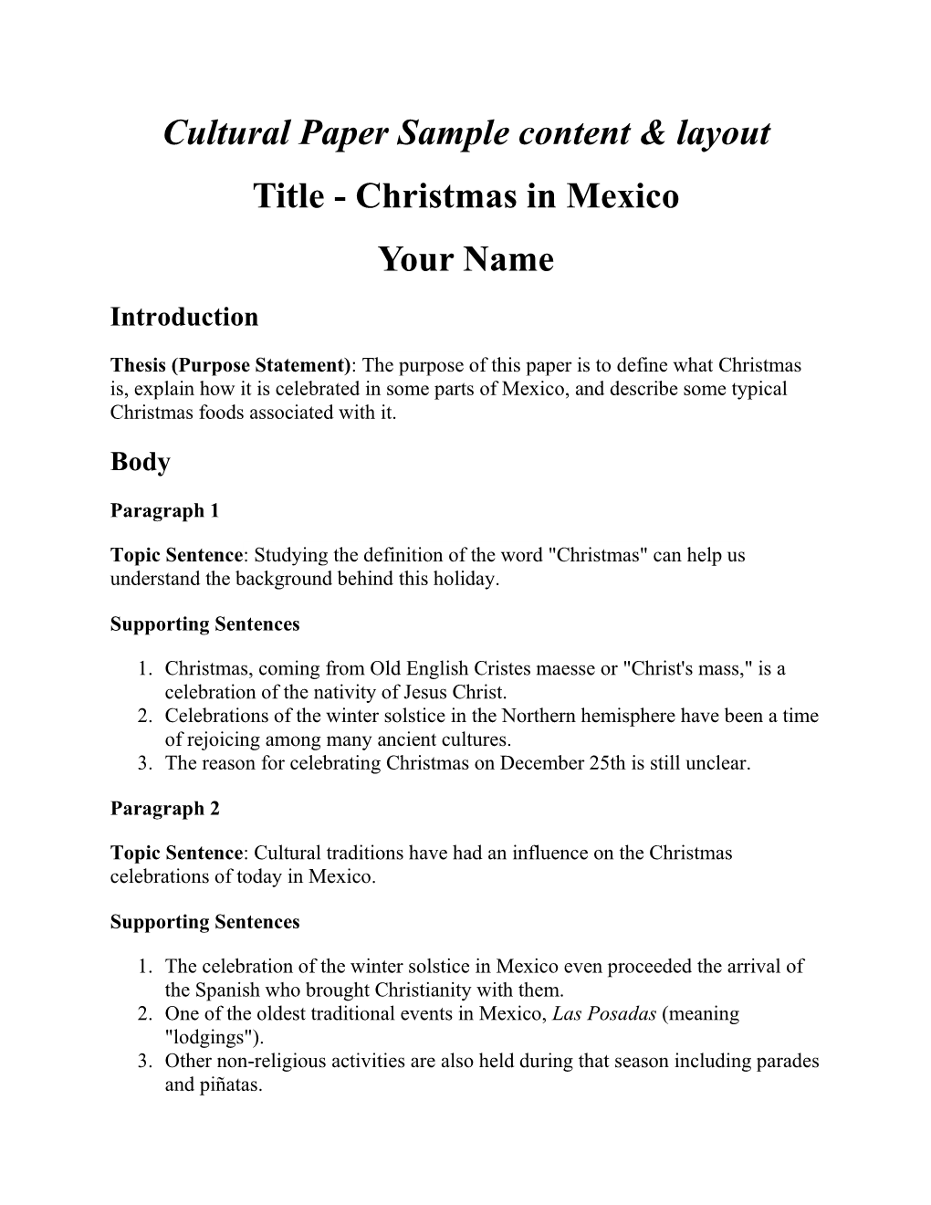 Christmas in Mexico Your Name Introduction