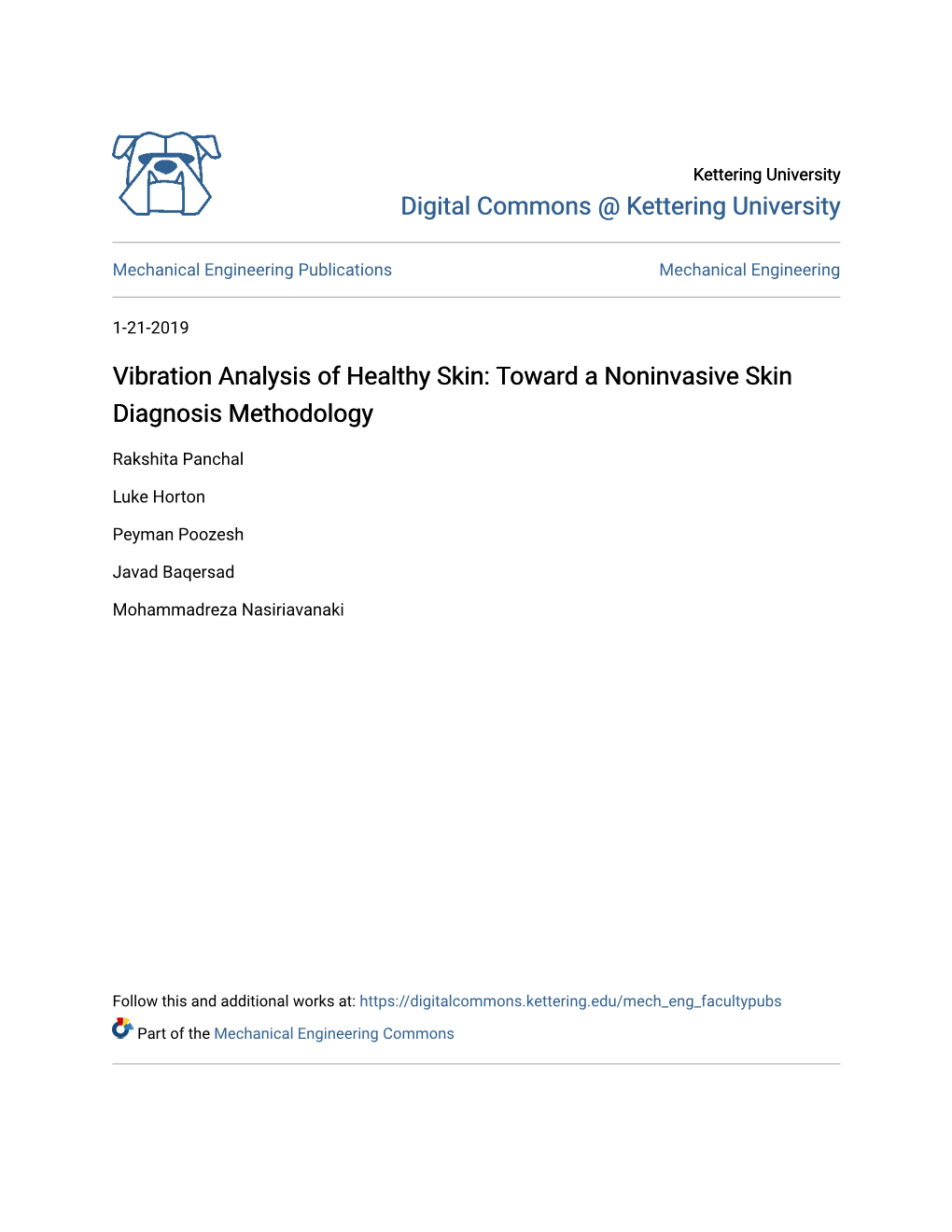 Vibration Analysis of Healthy Skin: Toward a Noninvasive Skin Diagnosis Methodology