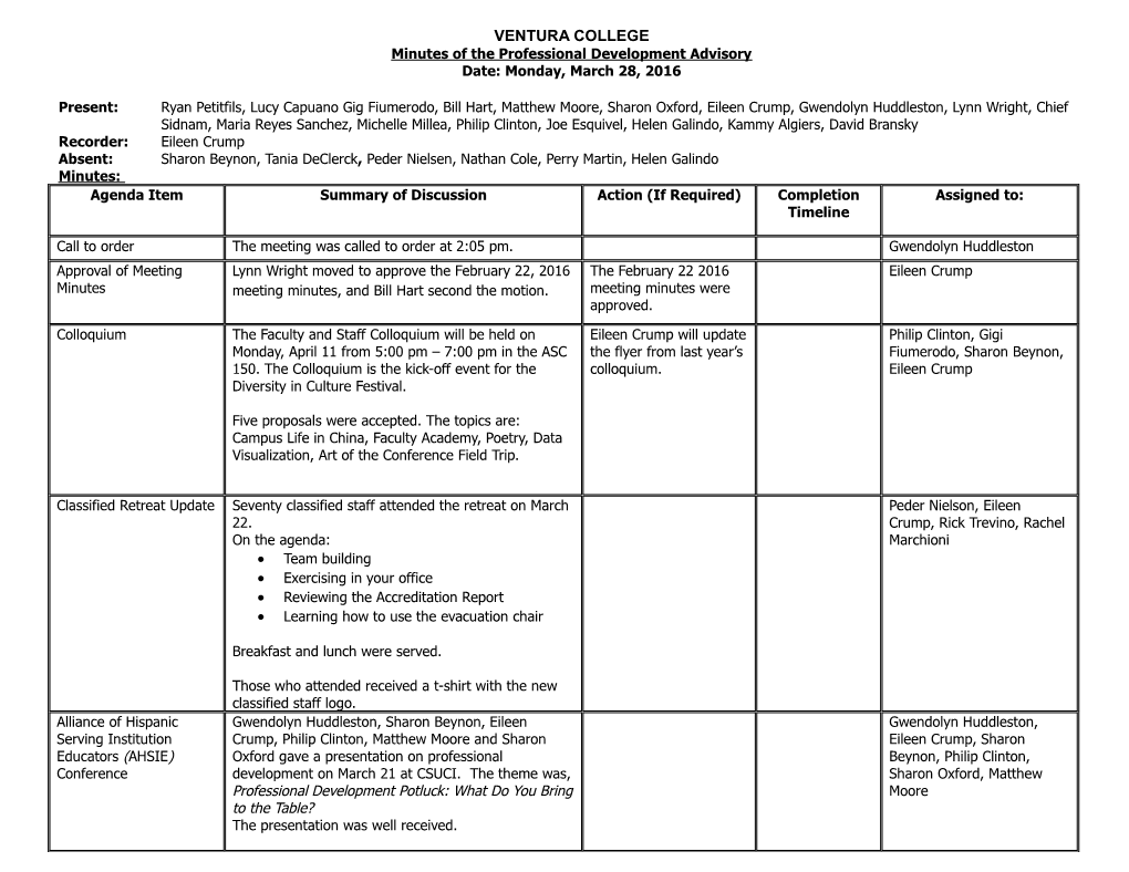 Minutes of the Professional Development Advisory s1