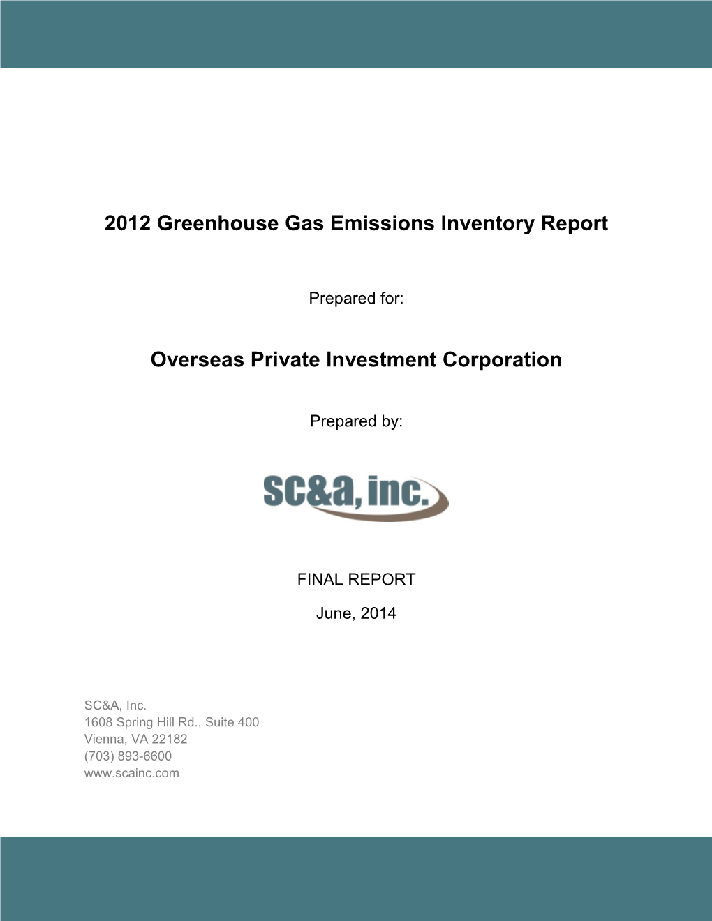 2012 Emissions Inventory Report