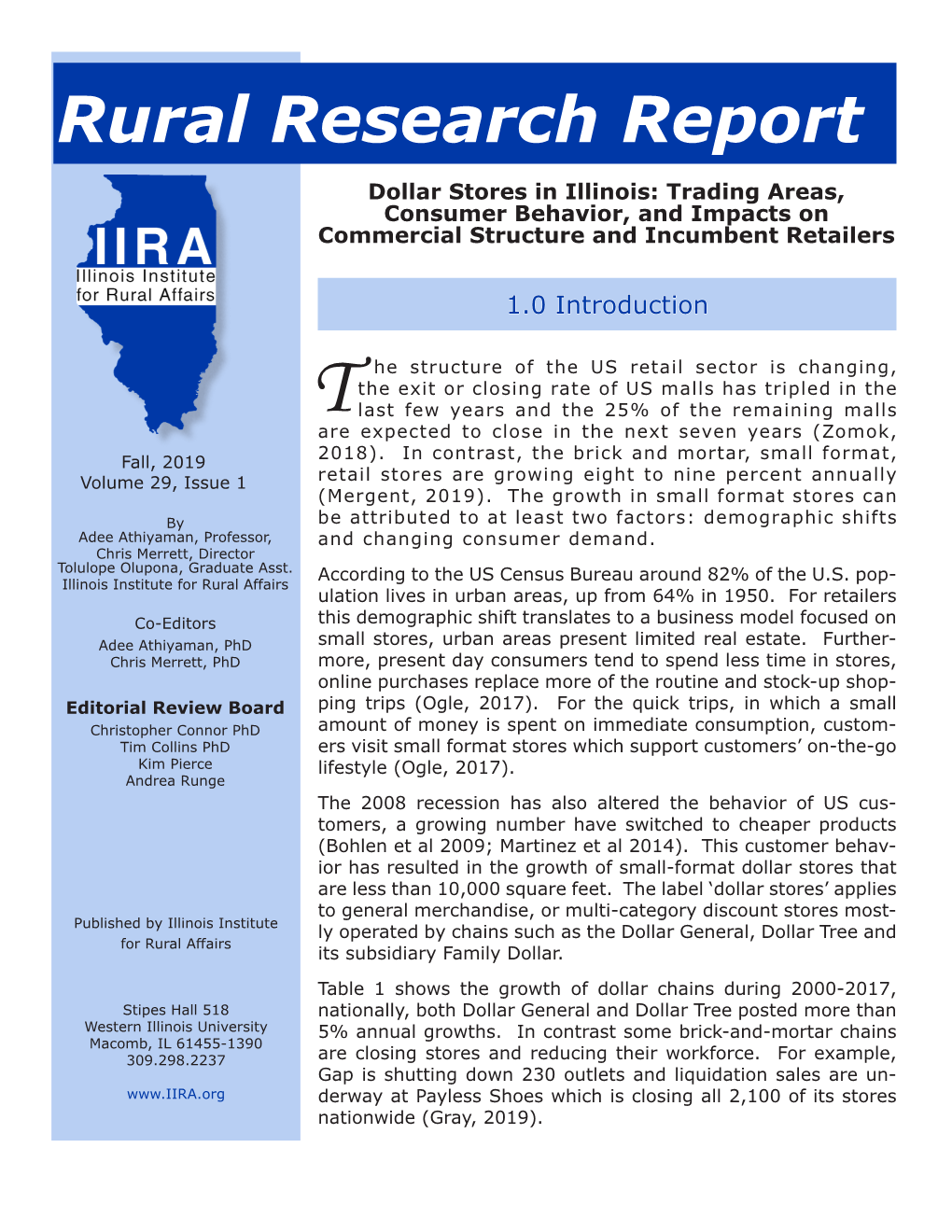 Dollar Stores in Illinois: Trading Areas, Consumer Behavior, and Impacts on Commercial Structure and Incumbent Retailers