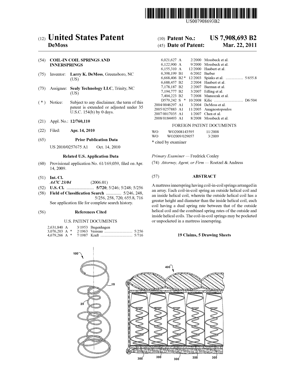 (12) United States Patent (10) Patent No.: US 7,908,693 B2 Demoss (45) Date of Patent: Mar