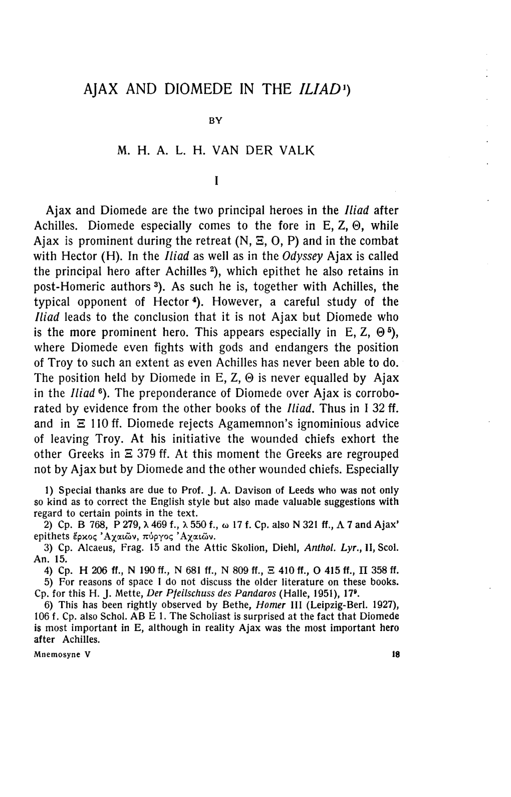 Ajax and Diomede in the Iliad1) by M. H. A. L. H. Van Der