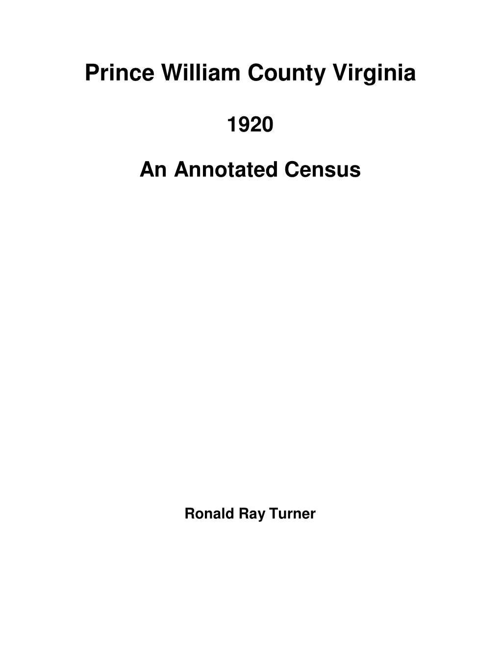1920 an Annotated Census