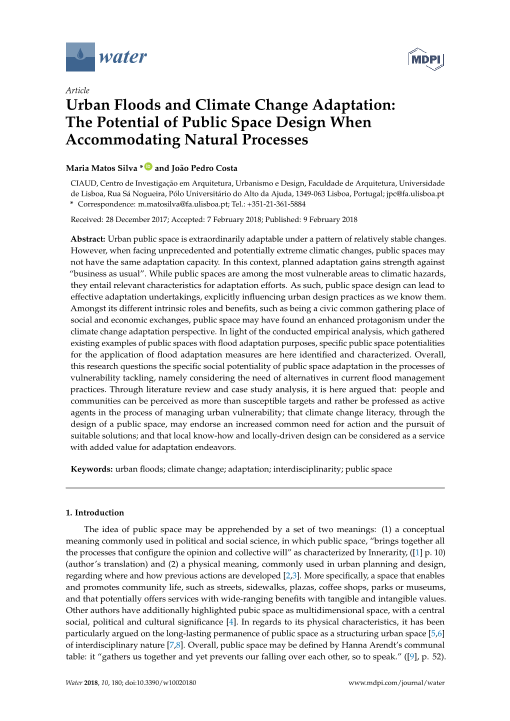 Urban Floods and Climate Change Adaptation: the Potential of Public Space Design When Accommodating Natural Processes