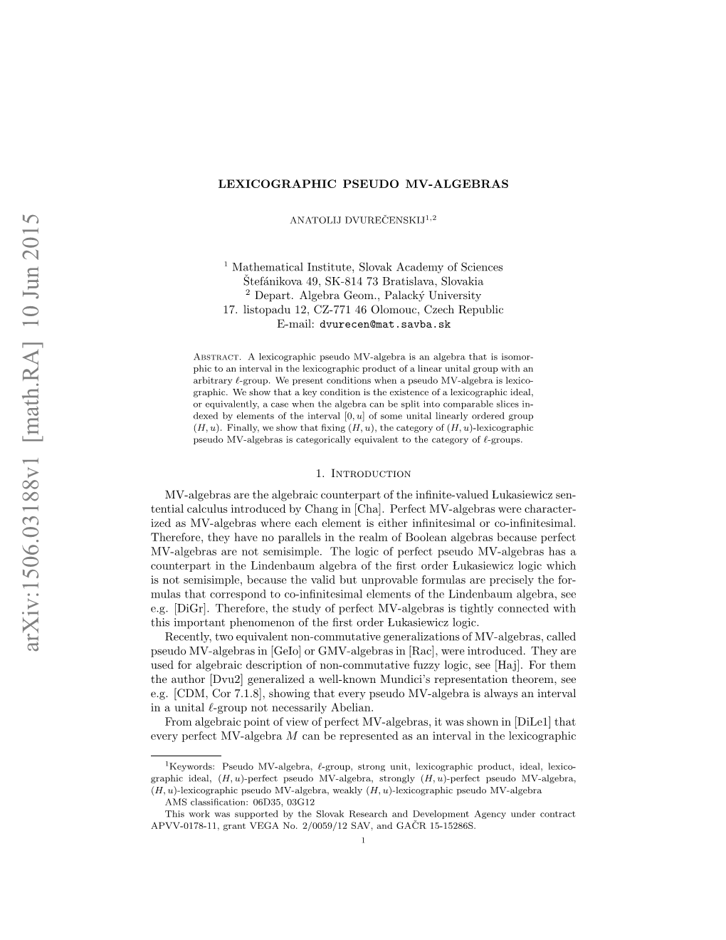 Lexicographic Pseudo MV-Algebras to the Category of ℓ-Groups