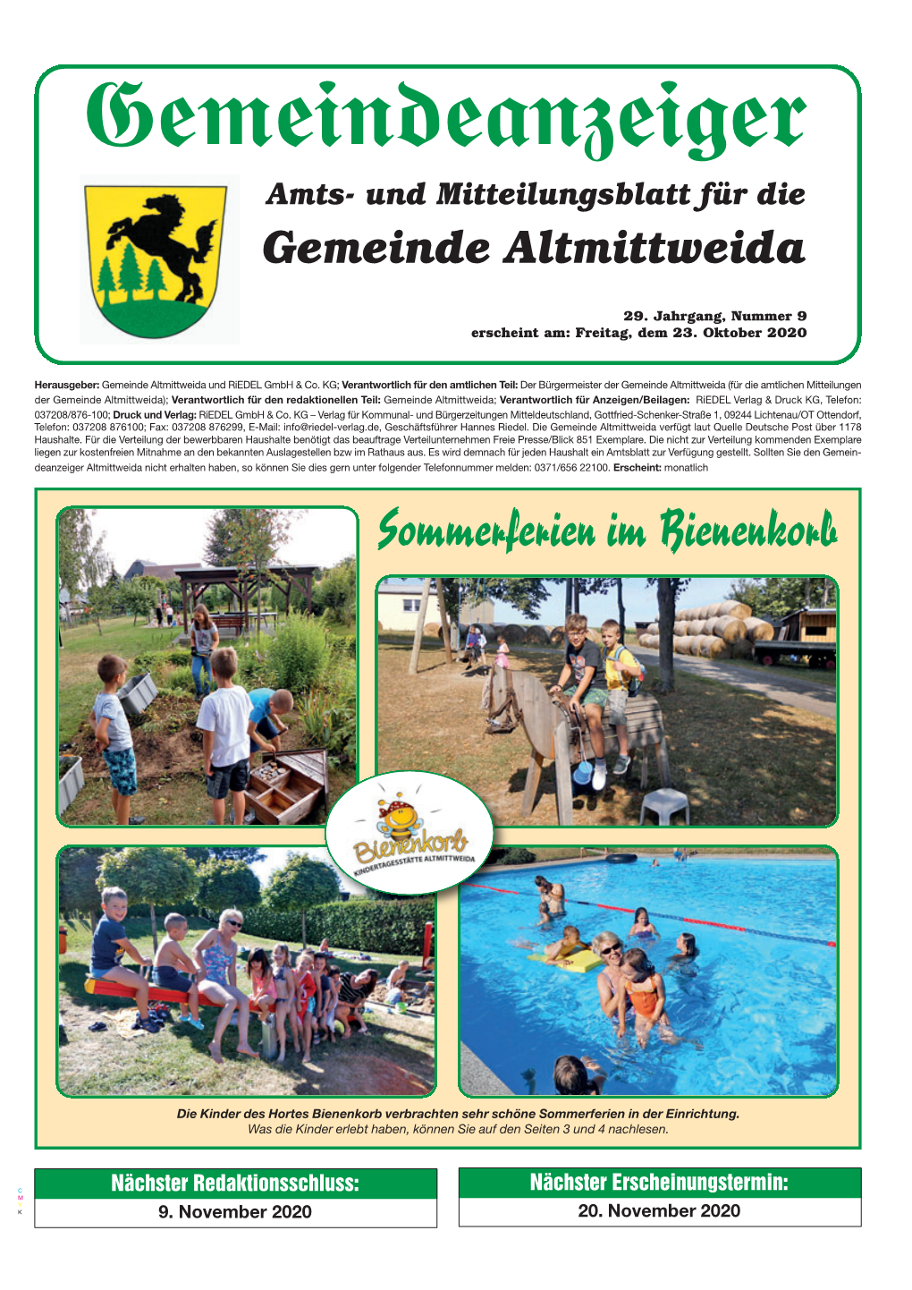 Gemeindeanzeiger Amts- Und Mitteilungsblatt Für Die Gemeinde Altmittweida