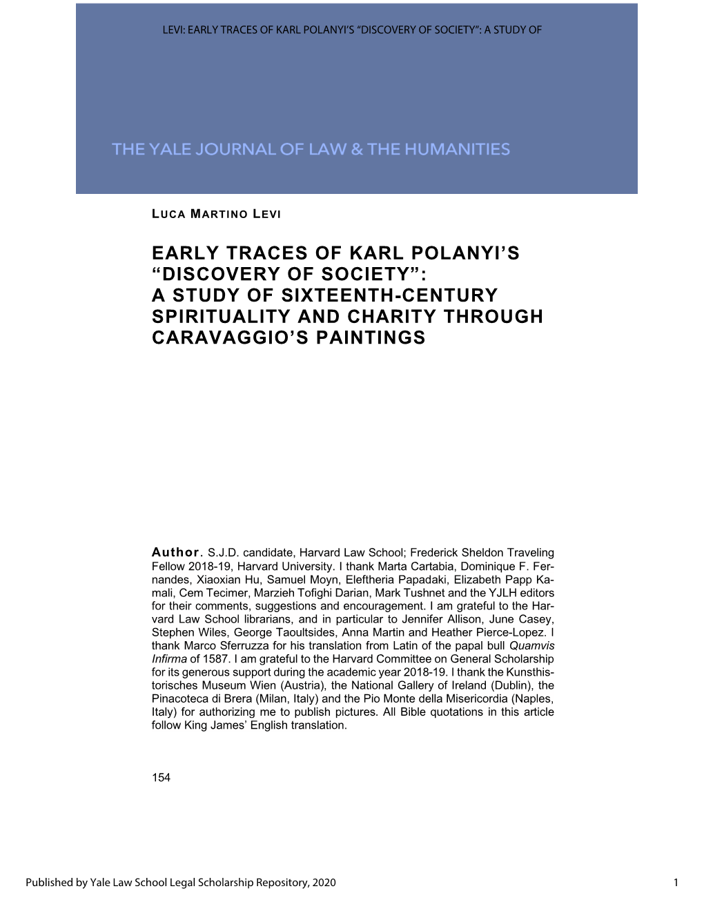 Early Traces of Karl Polanyiâ•Žs Â•Œdiscovery Of