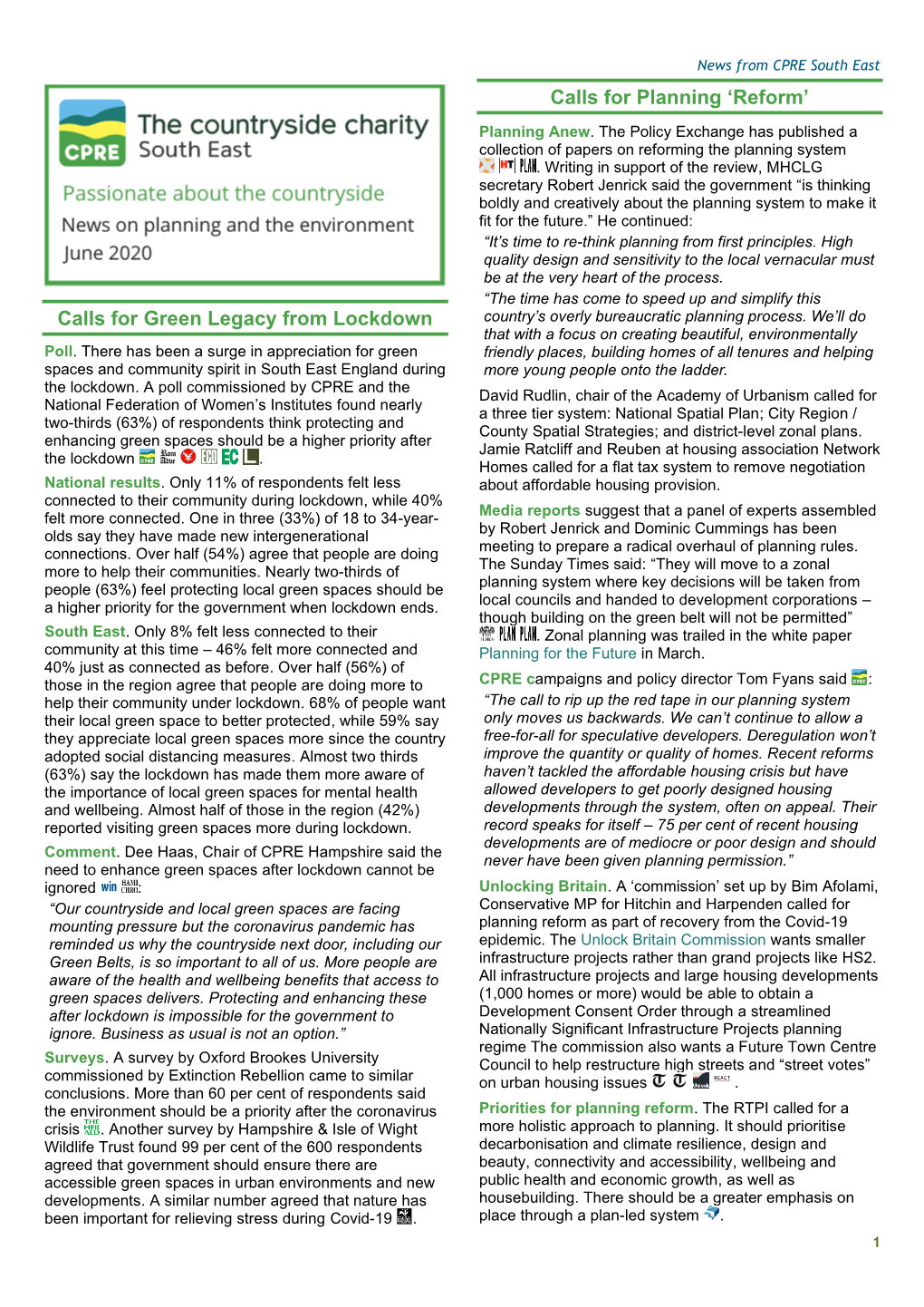 CPRE SE Ebulletin CPRE South East Ebulletin Is Independently Written and Edited by Andy Boddington: Cprenews@Andybodders.Co.Uk