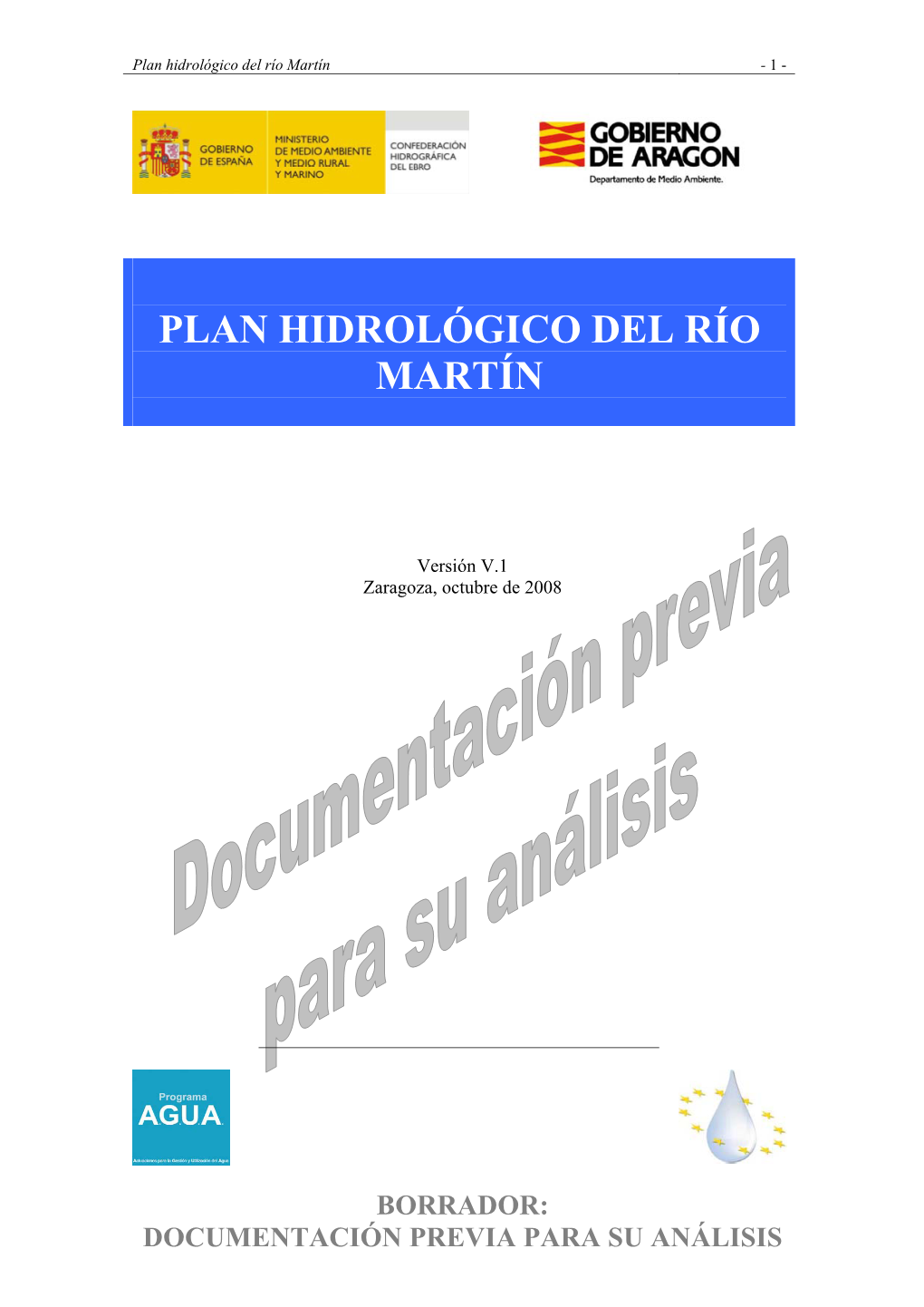 Plan Hidrológico Del Río Martín - 1