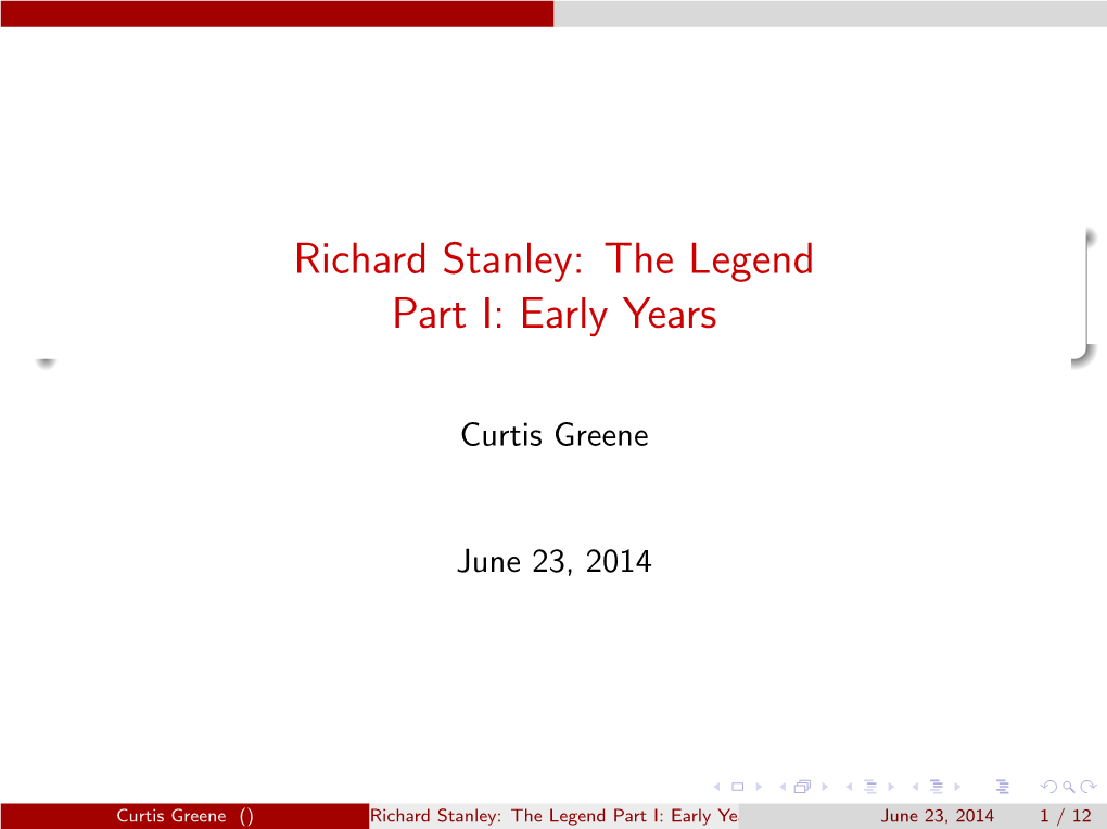 Richard Stanley: the Legend Part I: Early Years