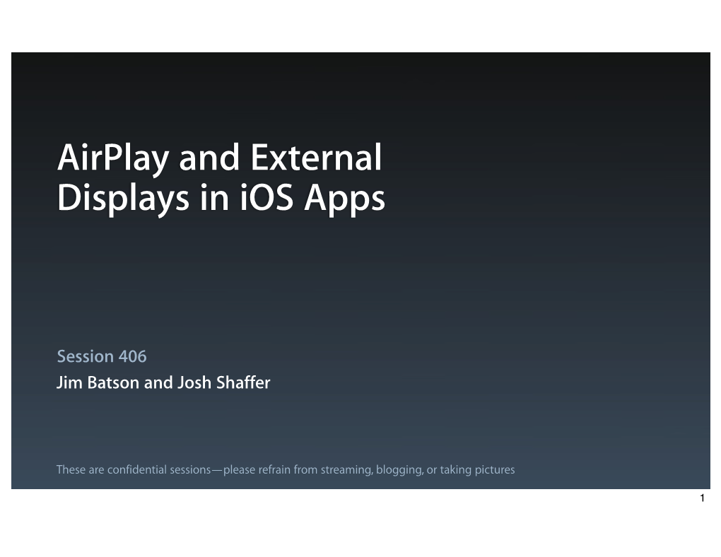 Airplay and External Displays in Ios Apps