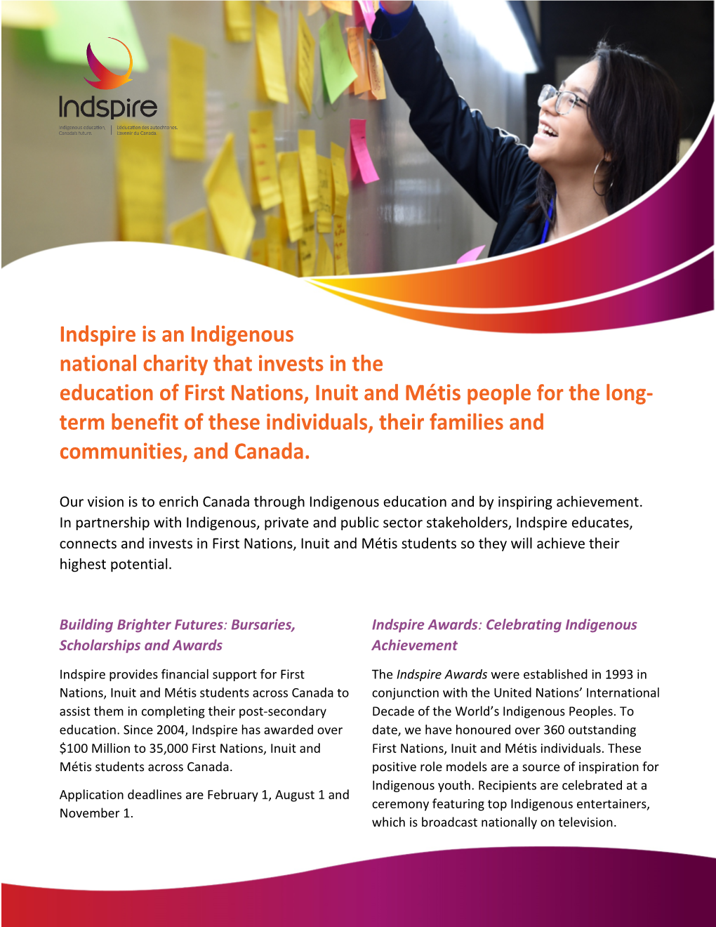 Indspire Is an Indigenous National Charity That Invests in the Education
