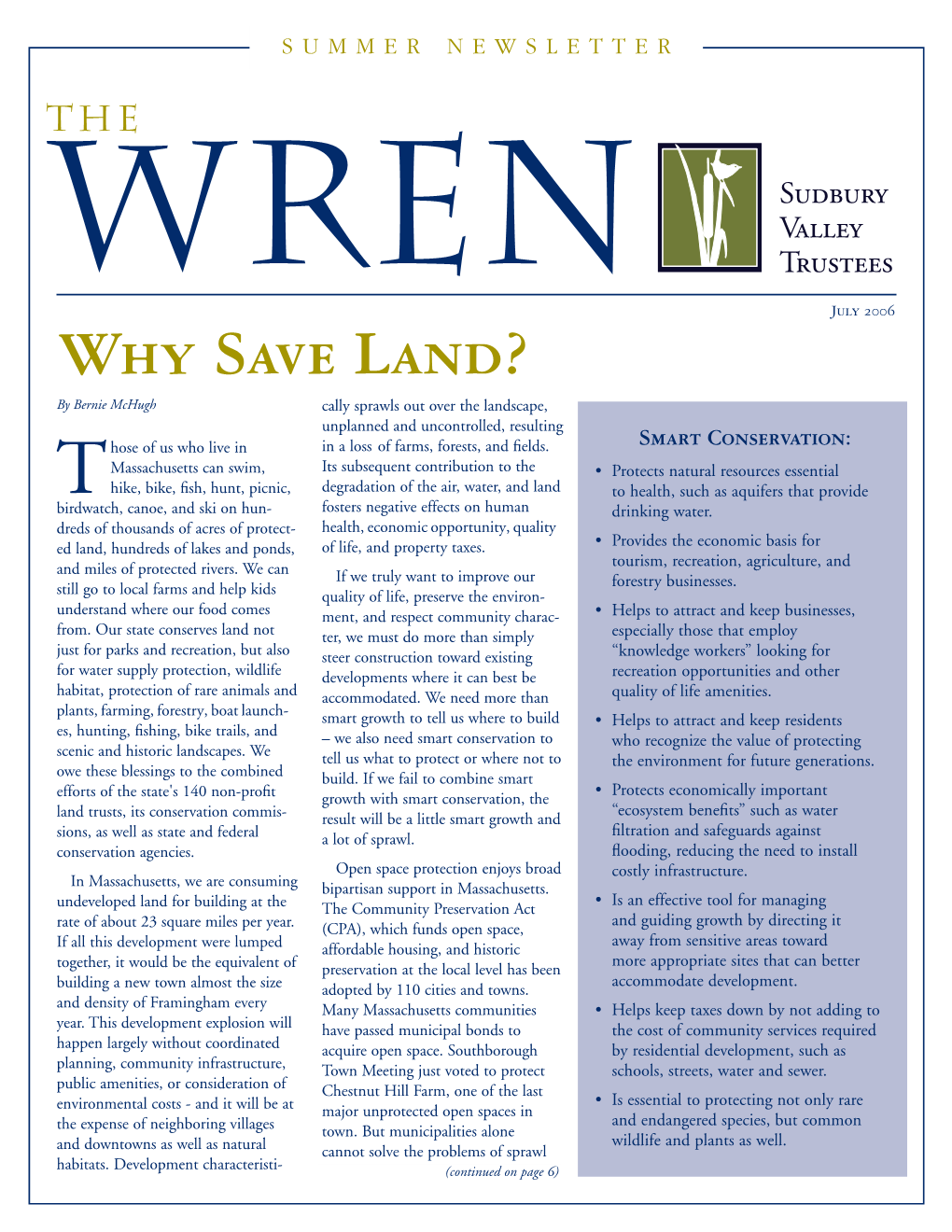 Why Save Land?