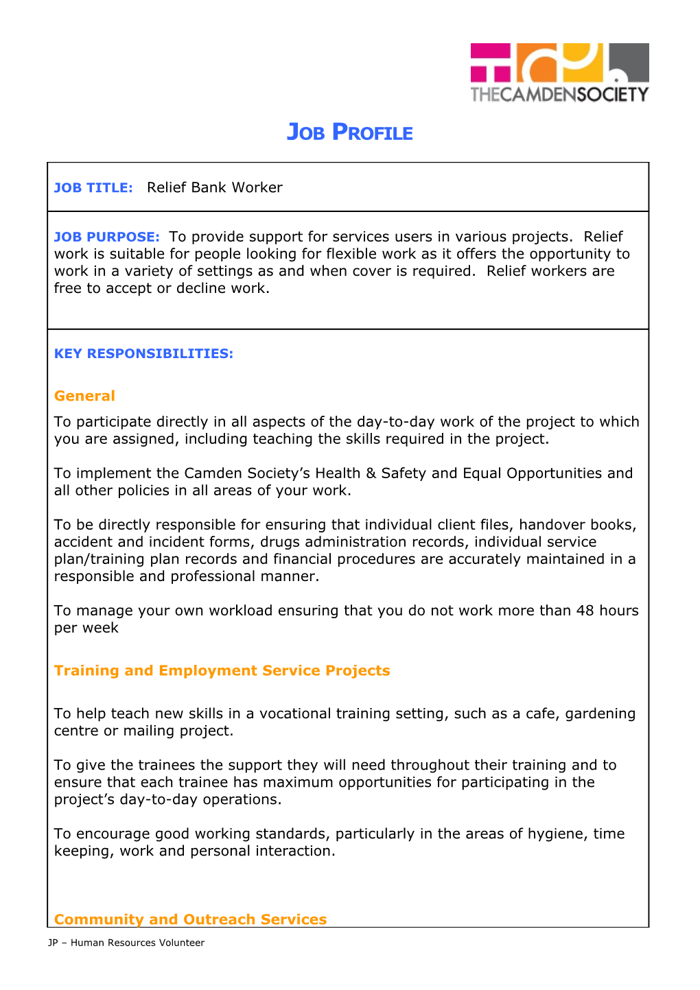 Training and Employment Service Projects