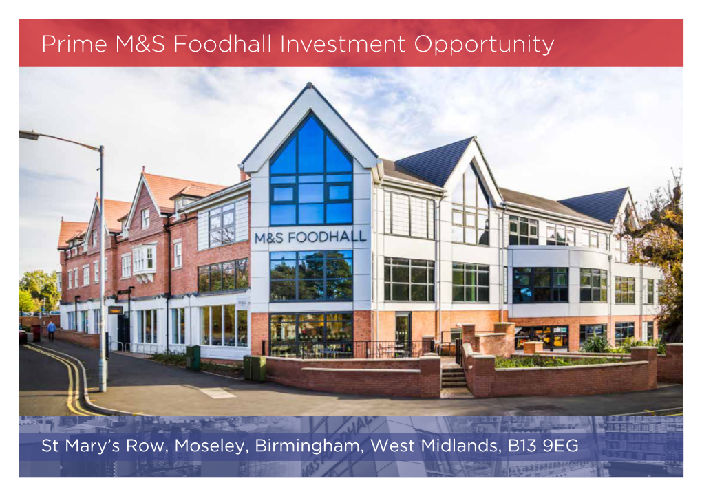 Prime M&S Foodhall Investment Opportunity