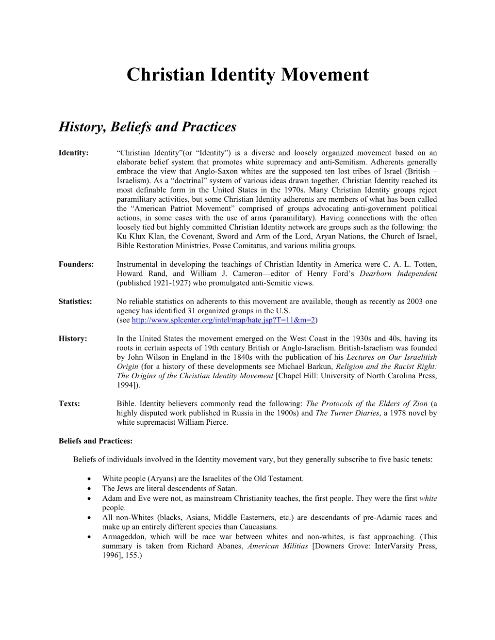 Christian Identity Movement