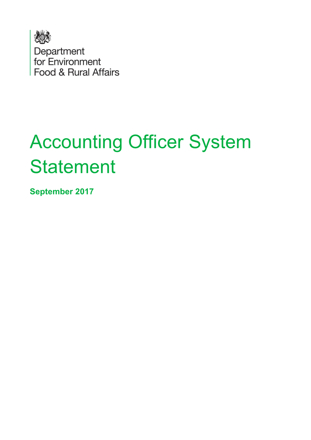 Defra Accounting Officer System Statement