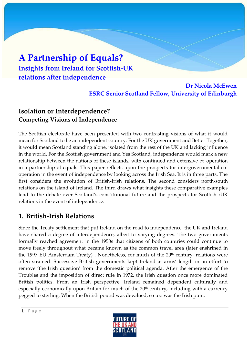 1. British-Irish Relations