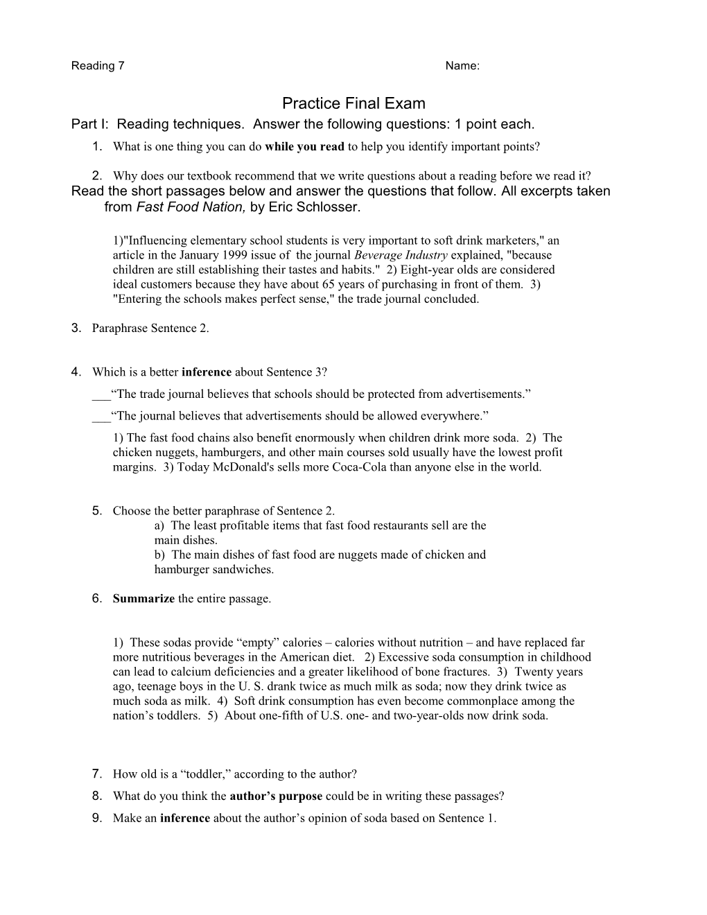 Part 1: Study This Summary Definition of Management from the End of Chapter 1 of Management