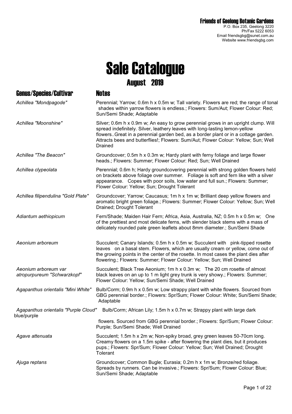 Sale Catalogue