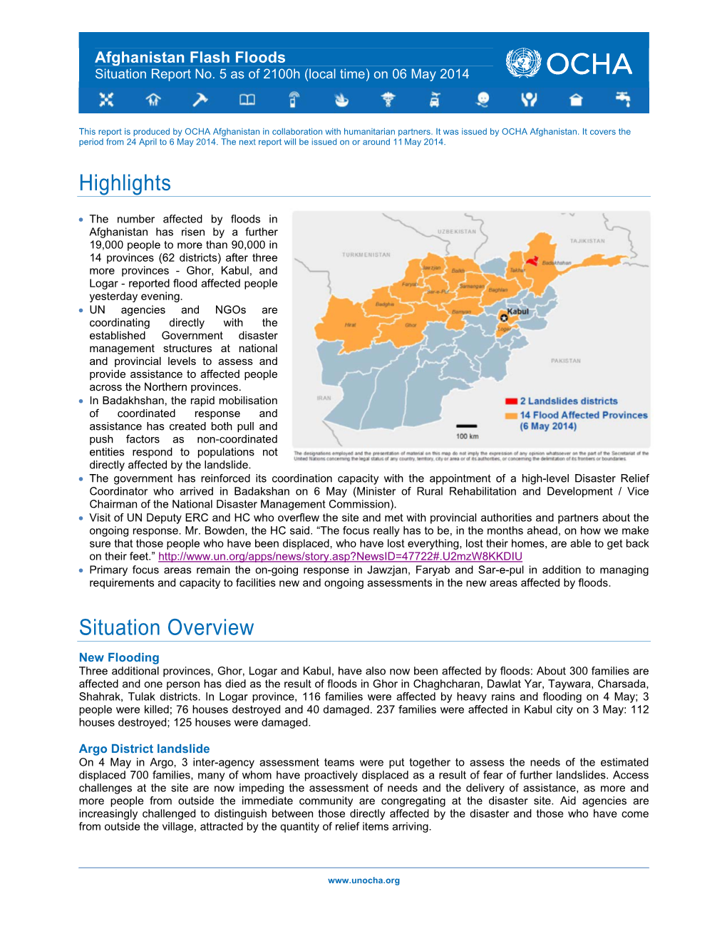 Afghanistan Flash Floods Situation Report No