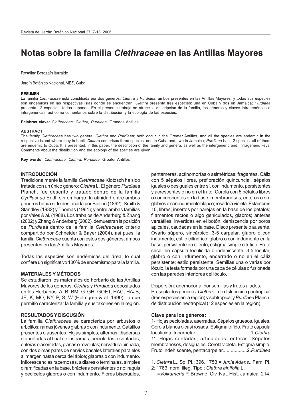 REV 1 Notas Sobre La Familia Clethraceae...Pmd