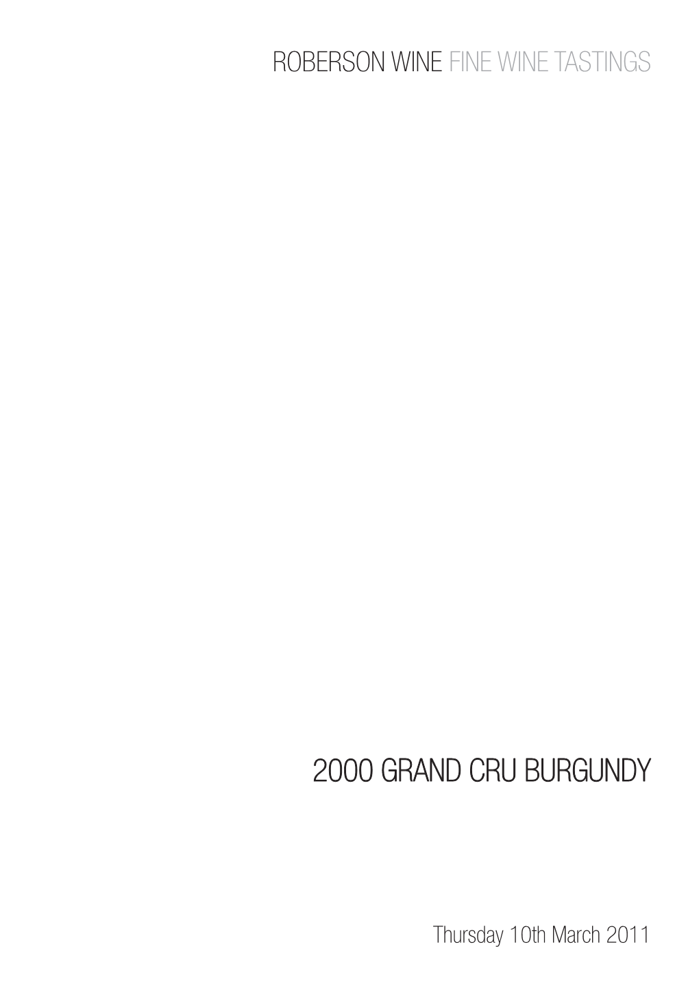 Grand Cru Burgundy 2000