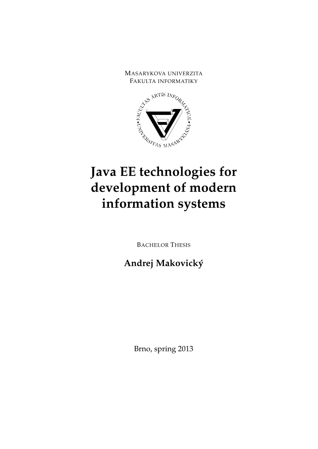 Java EE Technologies for Development of Modern Information Systems