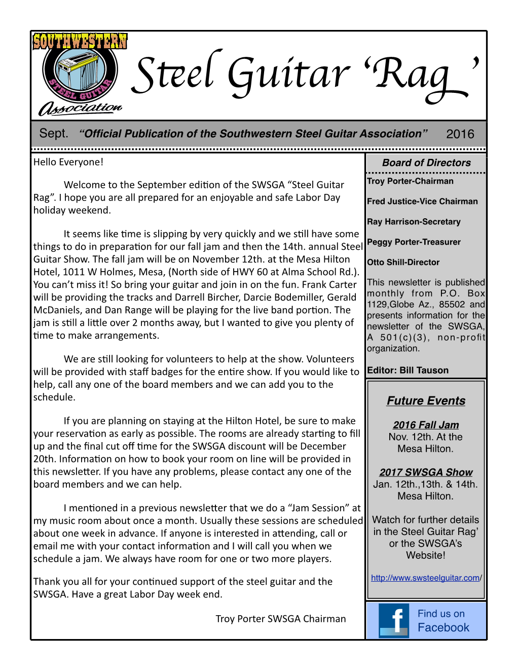 2016 Sept SWSGA Newsletter