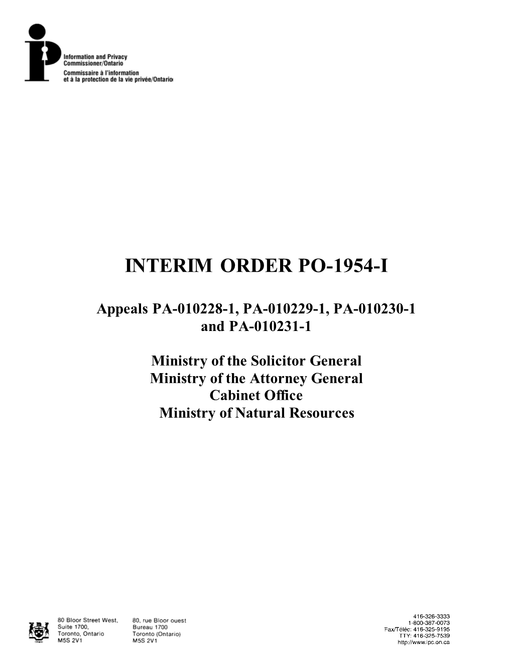 Interim Order Po-1954-I