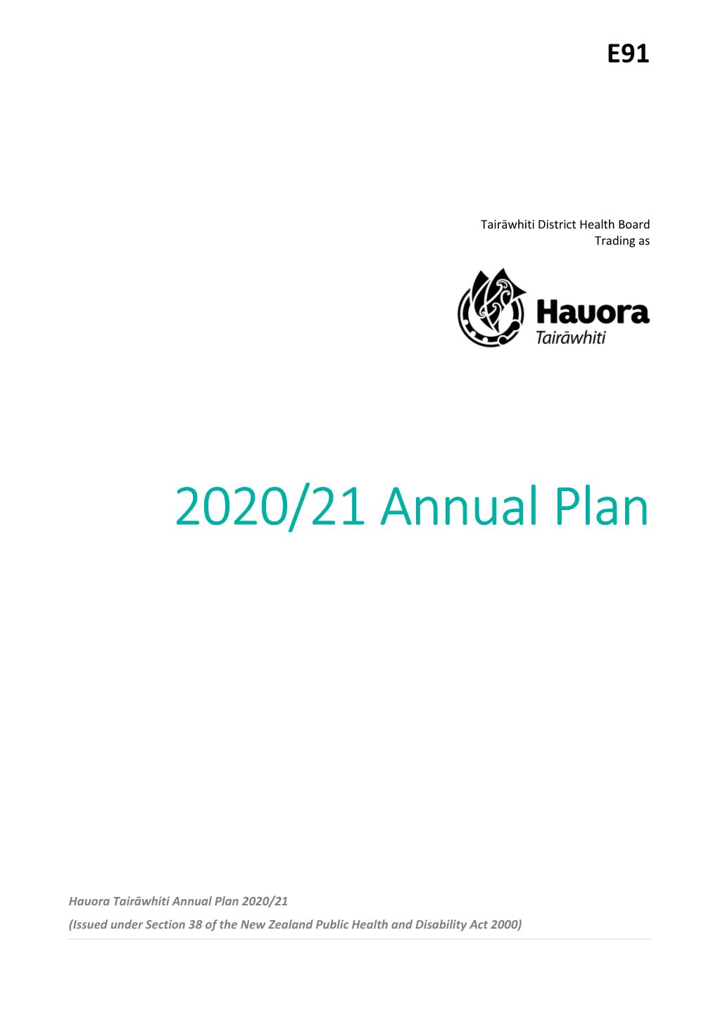 2020/21 Annual Plan