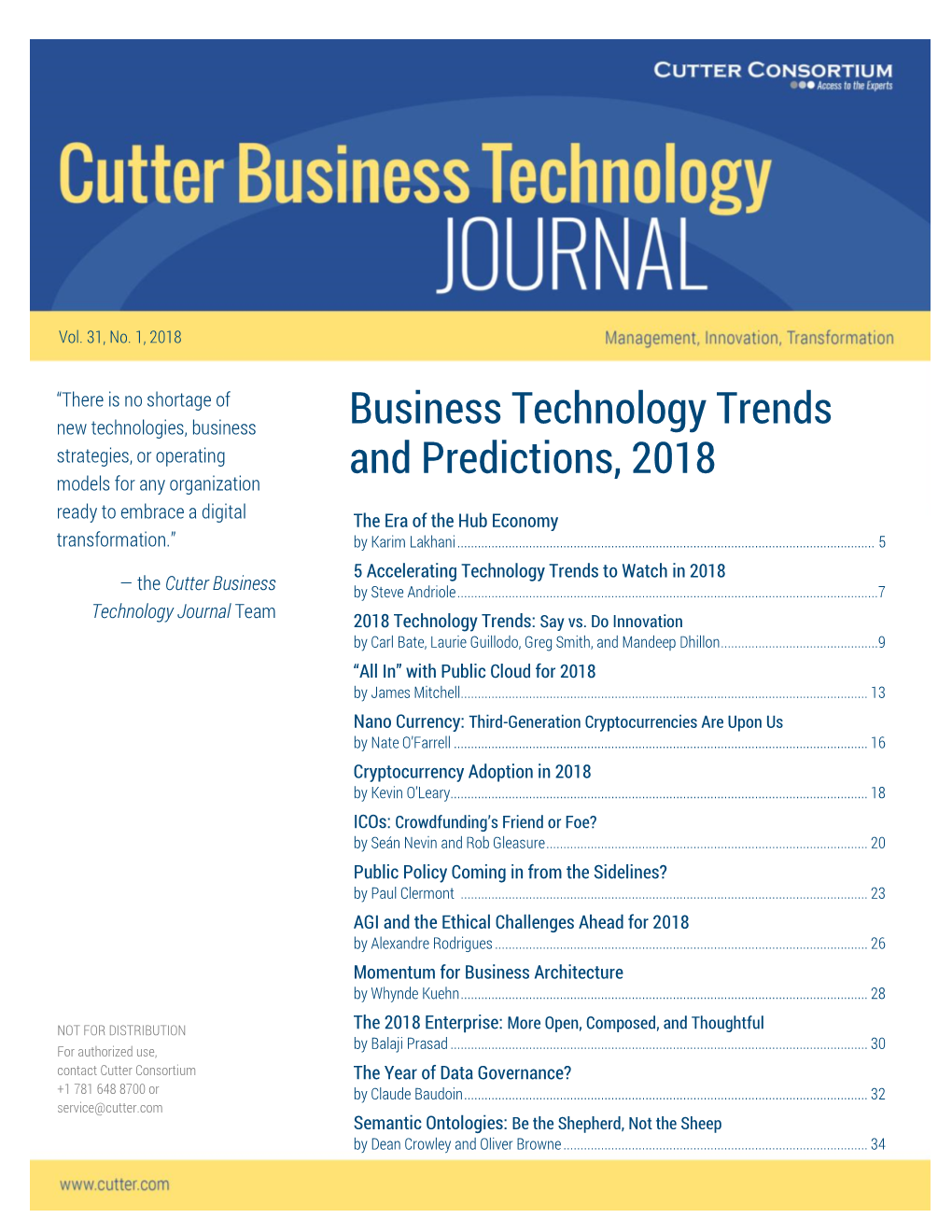 Business Technology Trends and Predictions, 2018