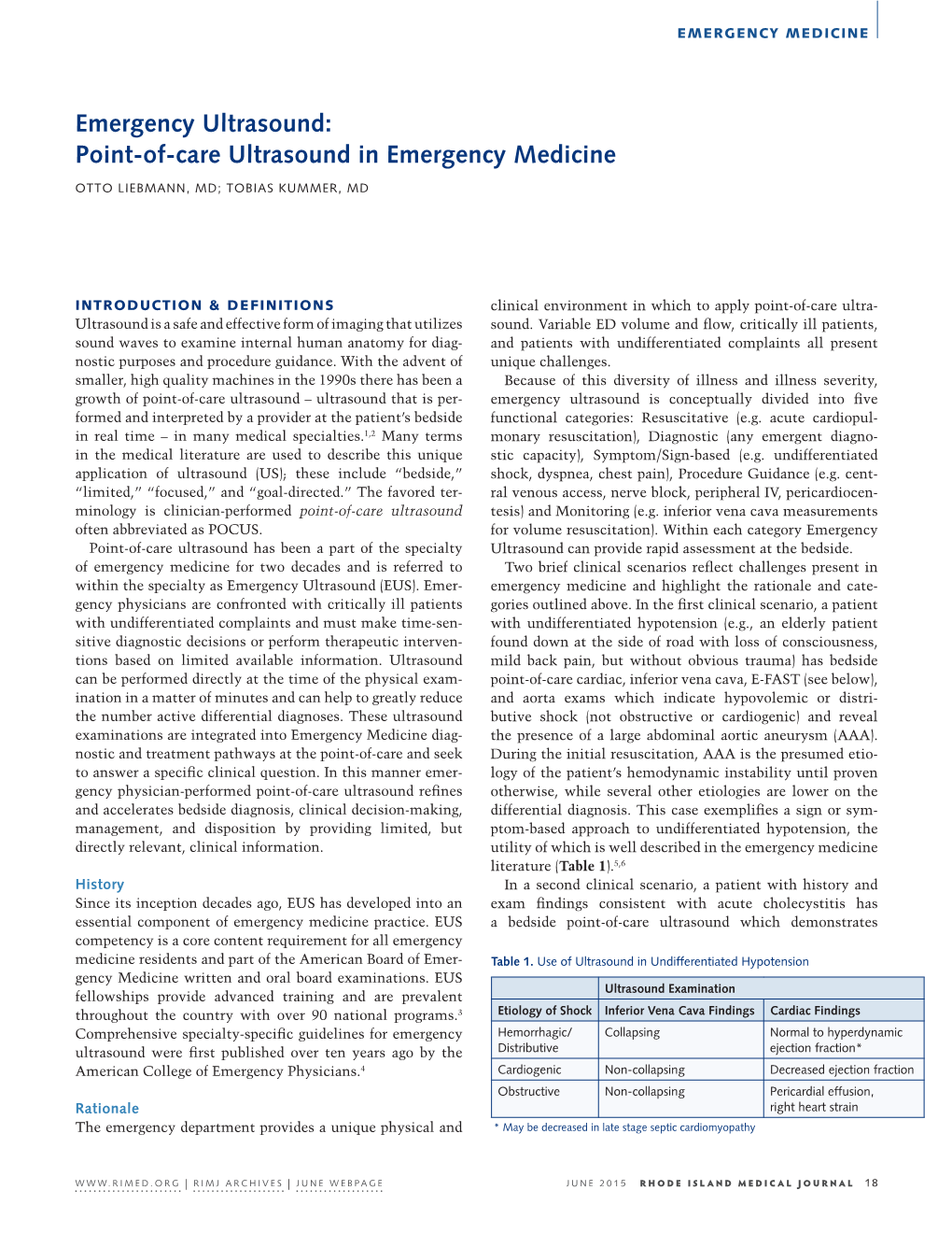 Emergency Ultrasound: Point-Of-Care Ultrasound in Emergency Medicine