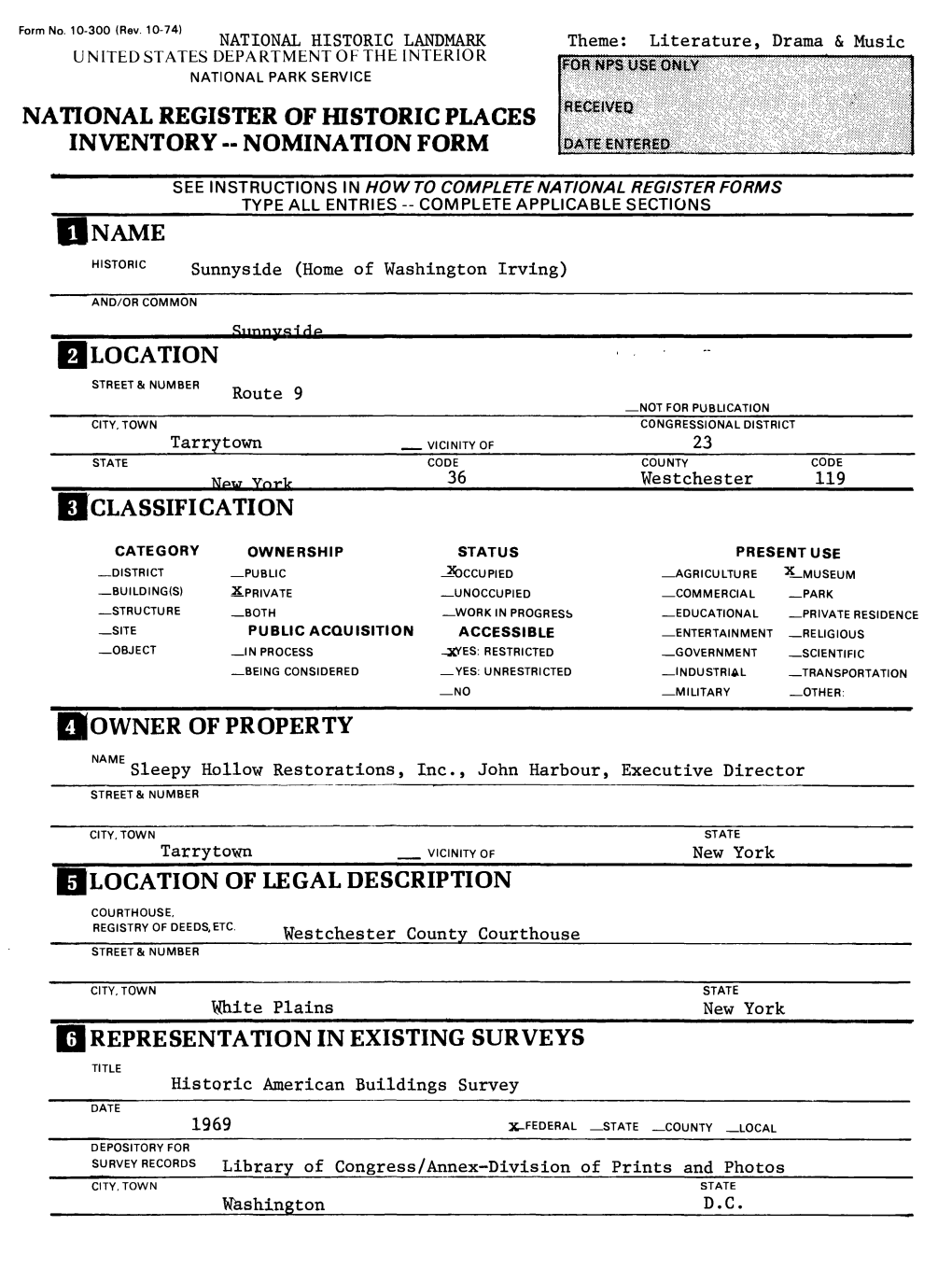 National Register of Historic Places Inventory-Nomination: Sunnyside