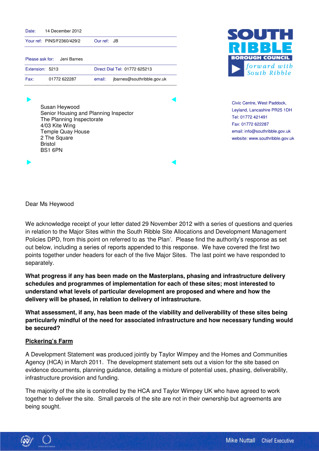 Major Sites Within the South Ribble Site Allocations and Development Management Policies DPD, from This Point on Referred to As ‘The Plan’