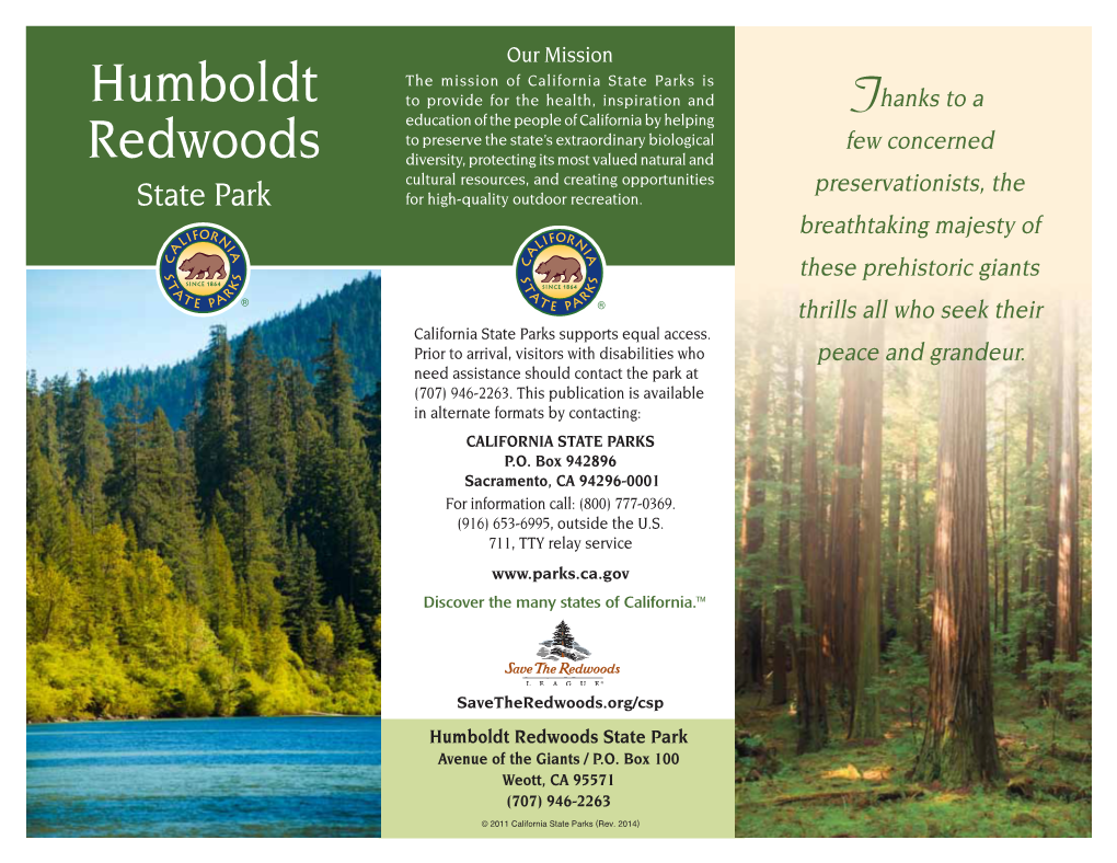 Humboldt Redwoods State Park Brochure