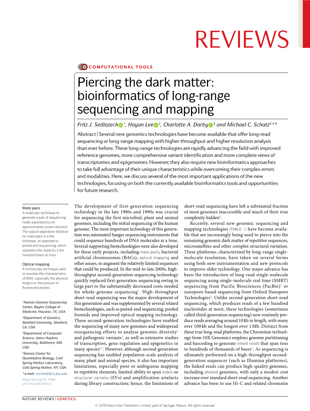 Bioinformatics of Long-Range Sequencing and Mapping