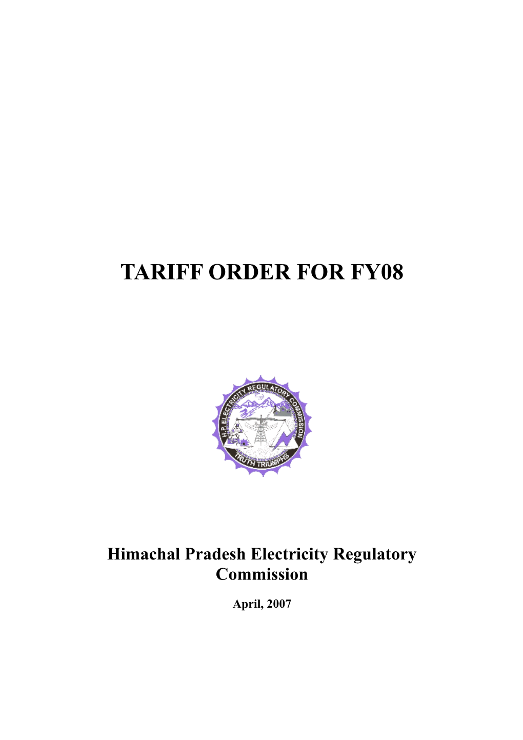 HPERC Tariff Order 2007