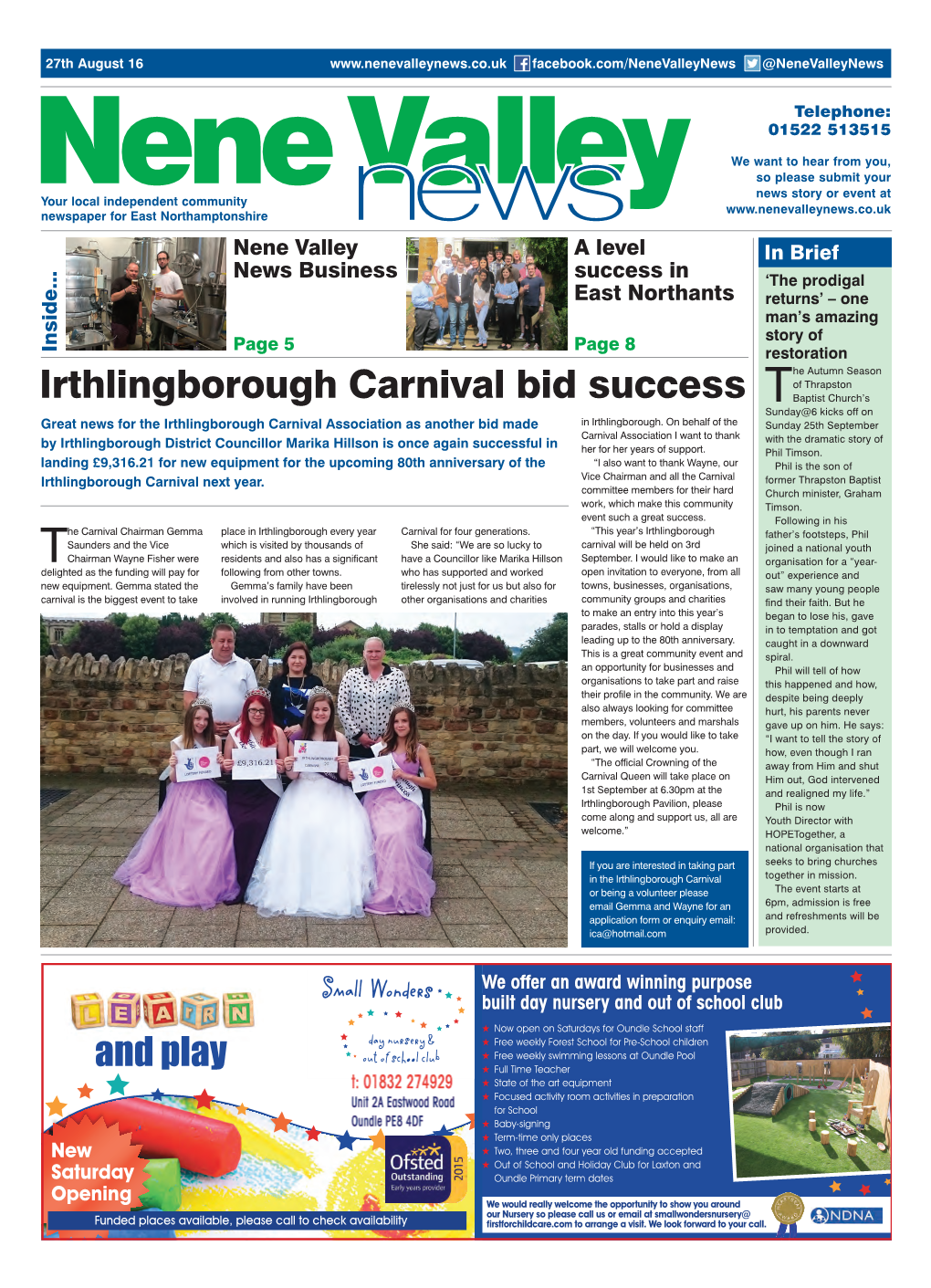 Irthlingborough Carnival Bid Success