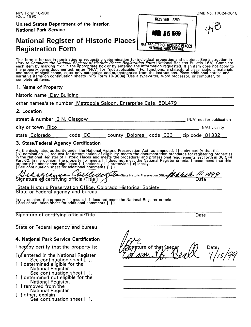 National Register of Historic Places Registration Form (National Register Bulletin 16A)