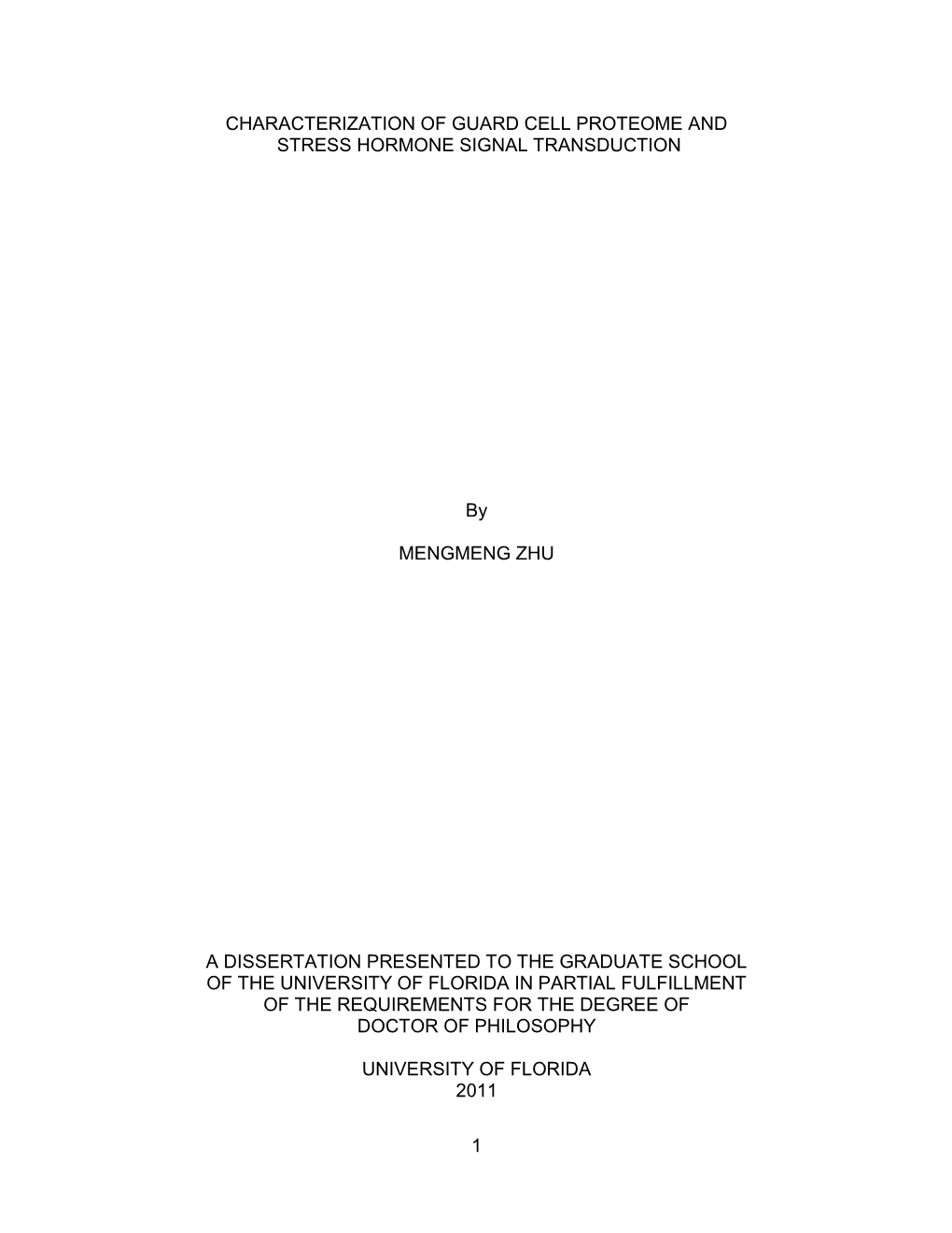 University of Florida Thesis Or Dissertation Formatting