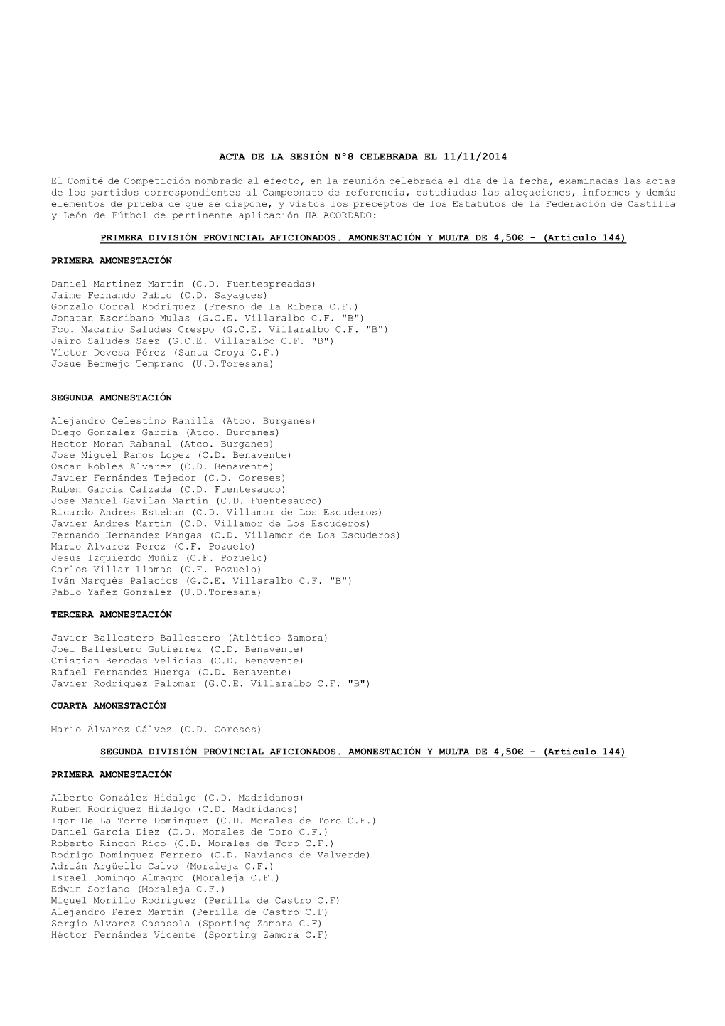 Acta De La Sesión Nº8 Celebrada El 11/11/2014