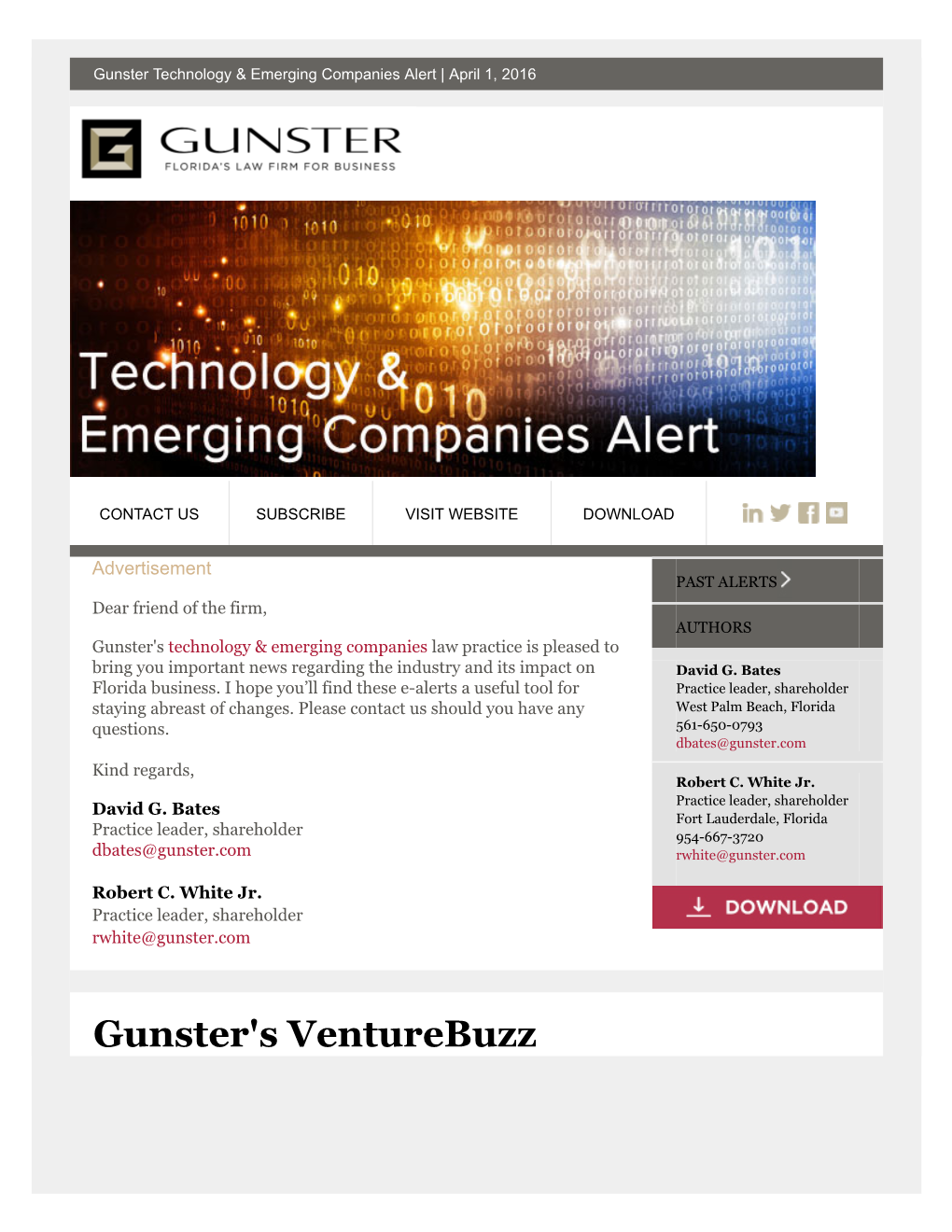 Gunster's Venturebuzz