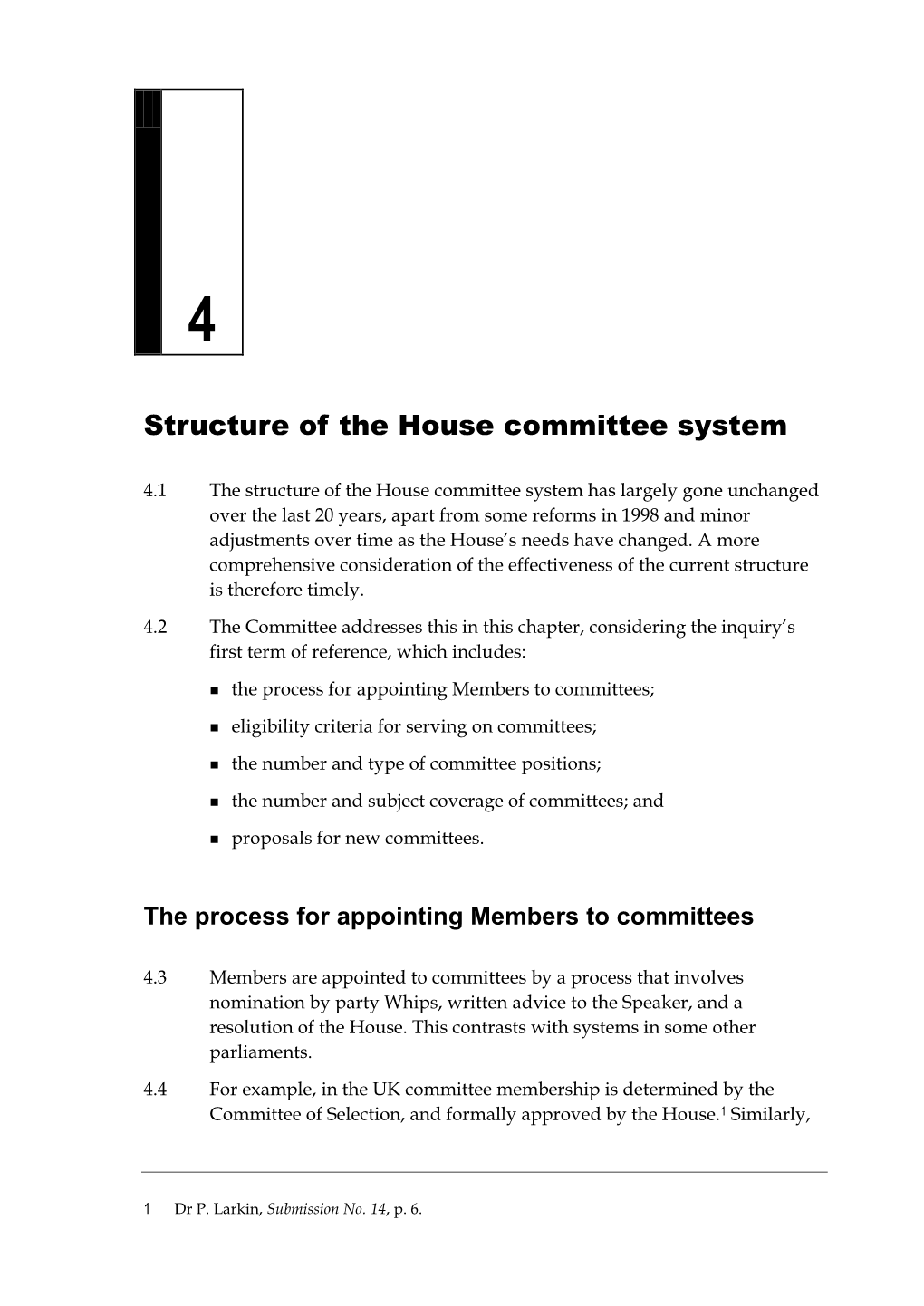 Chapter 4: Structure of the House Committee