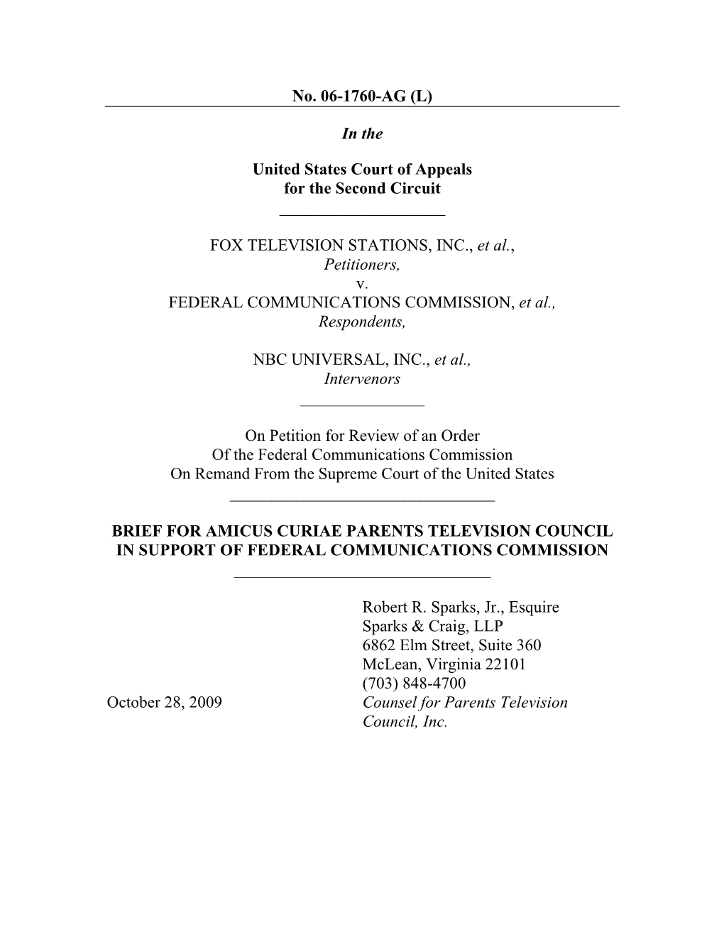 FOX TELEVISION STATIONS, INC., Et Al., Petitioners, V
